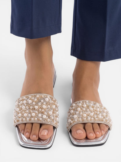 Montviro | Women’s Crystal Flat Sandals – Comfortable Beach Style