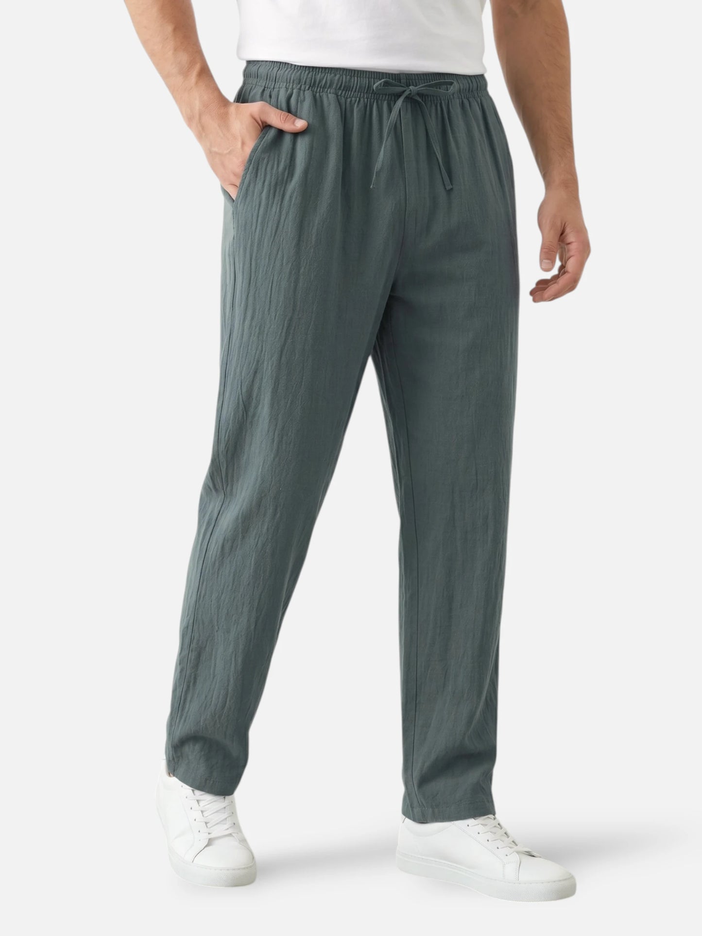 Montviro | Men’s Linen Style Trousers – Coastal Summer Elegance