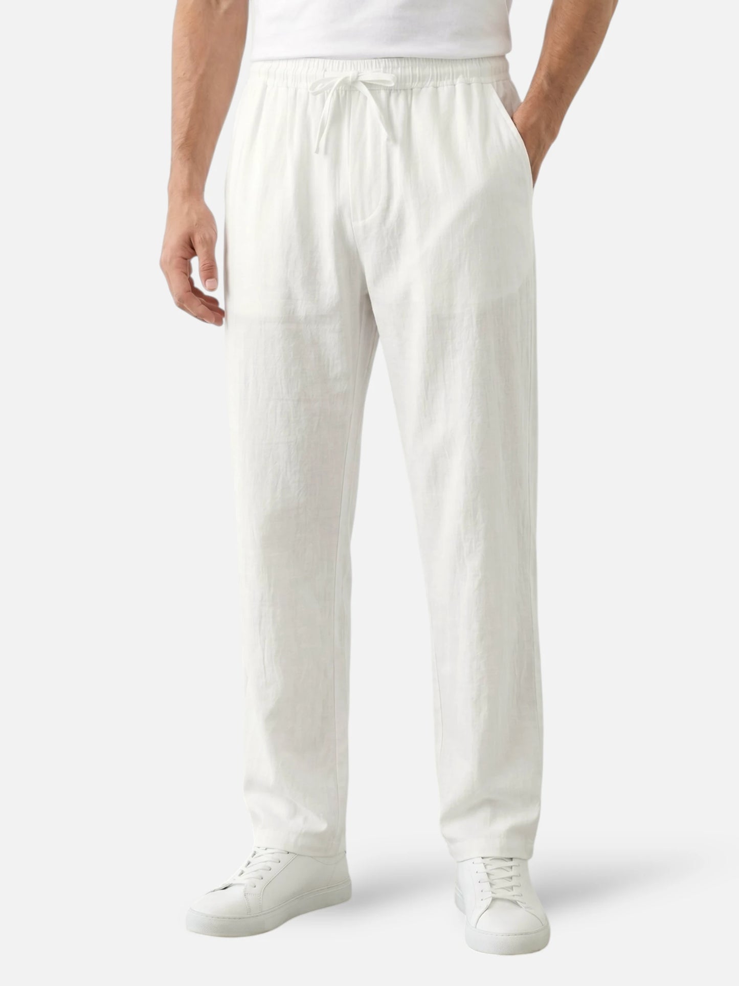 Montviro | Men’s Linen Style Trousers – Coastal Summer Elegance
