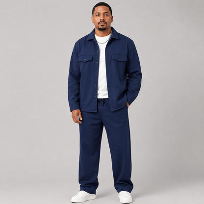 Montviro | Men's Knit Jacket & Pants Set, Regular Fit, Smart Casual