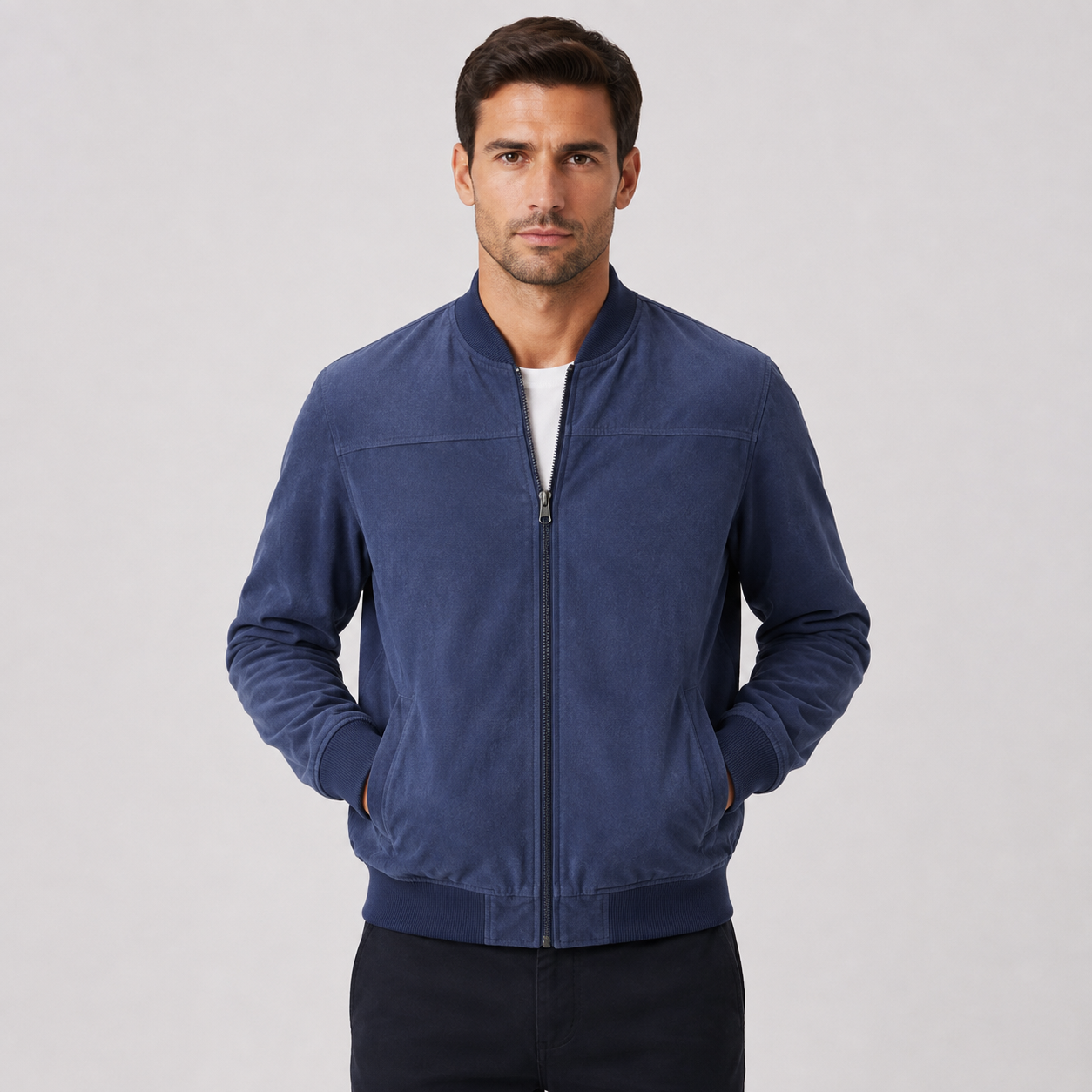 Montviro | Men's Jacket Stand Collar Regular Fit Zip-Up Casual