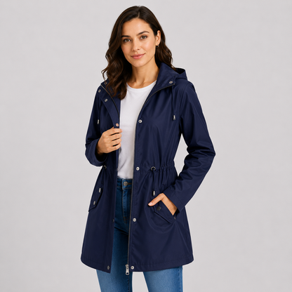 Montviro | Women's Plus Size Jacket Lightweight Hooded Cinched Waist