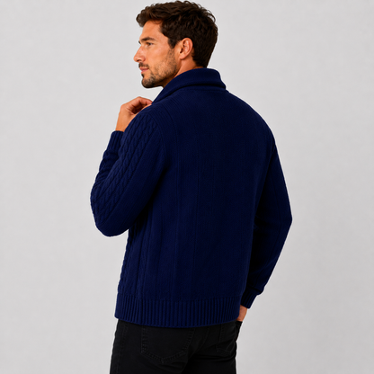 Montviro | Men's Cable Knit Cardigan – Warm Button Front Winter Sweater