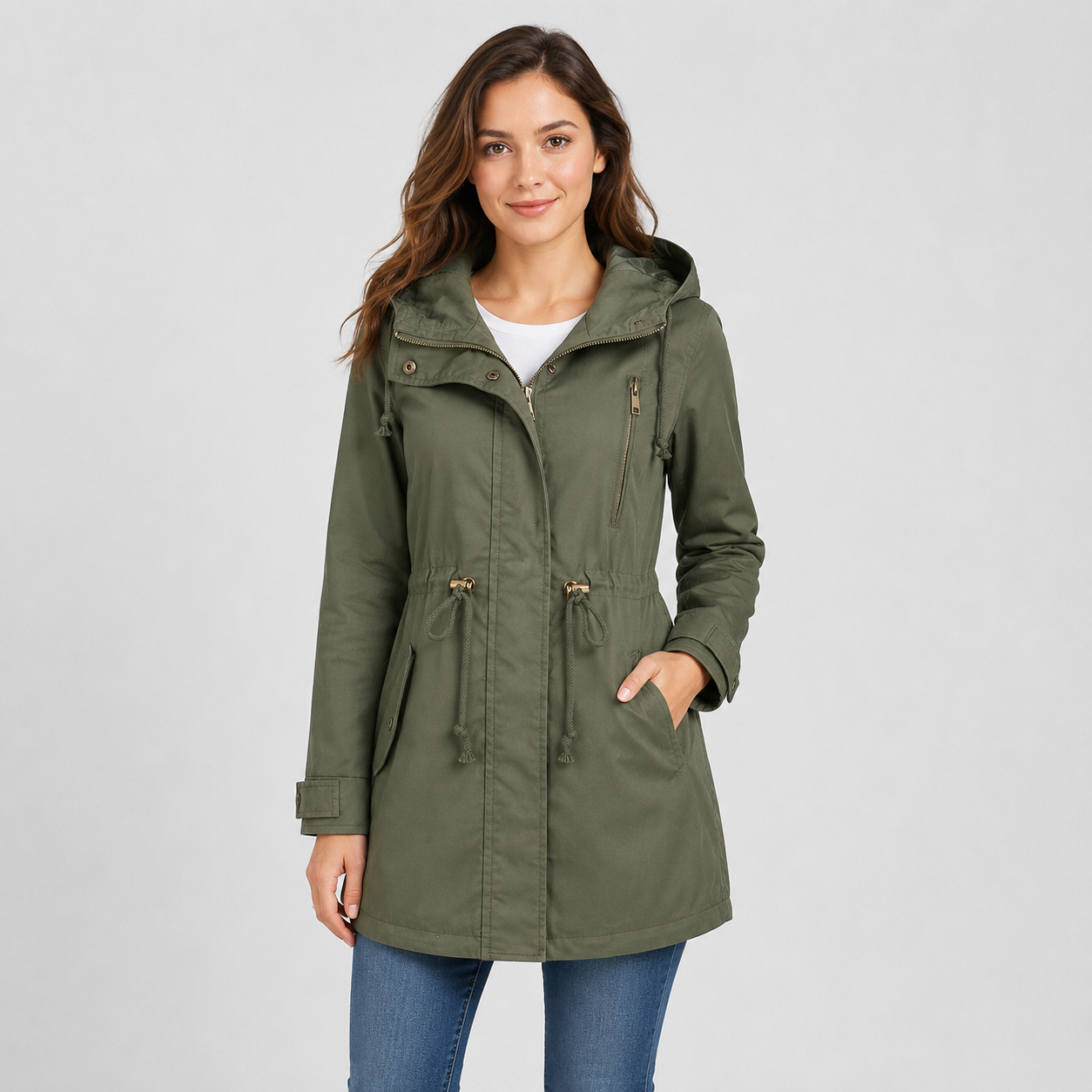 Montviro | Women’s Lightweight Hooded Windbreaker – Cotton Blend Jacket