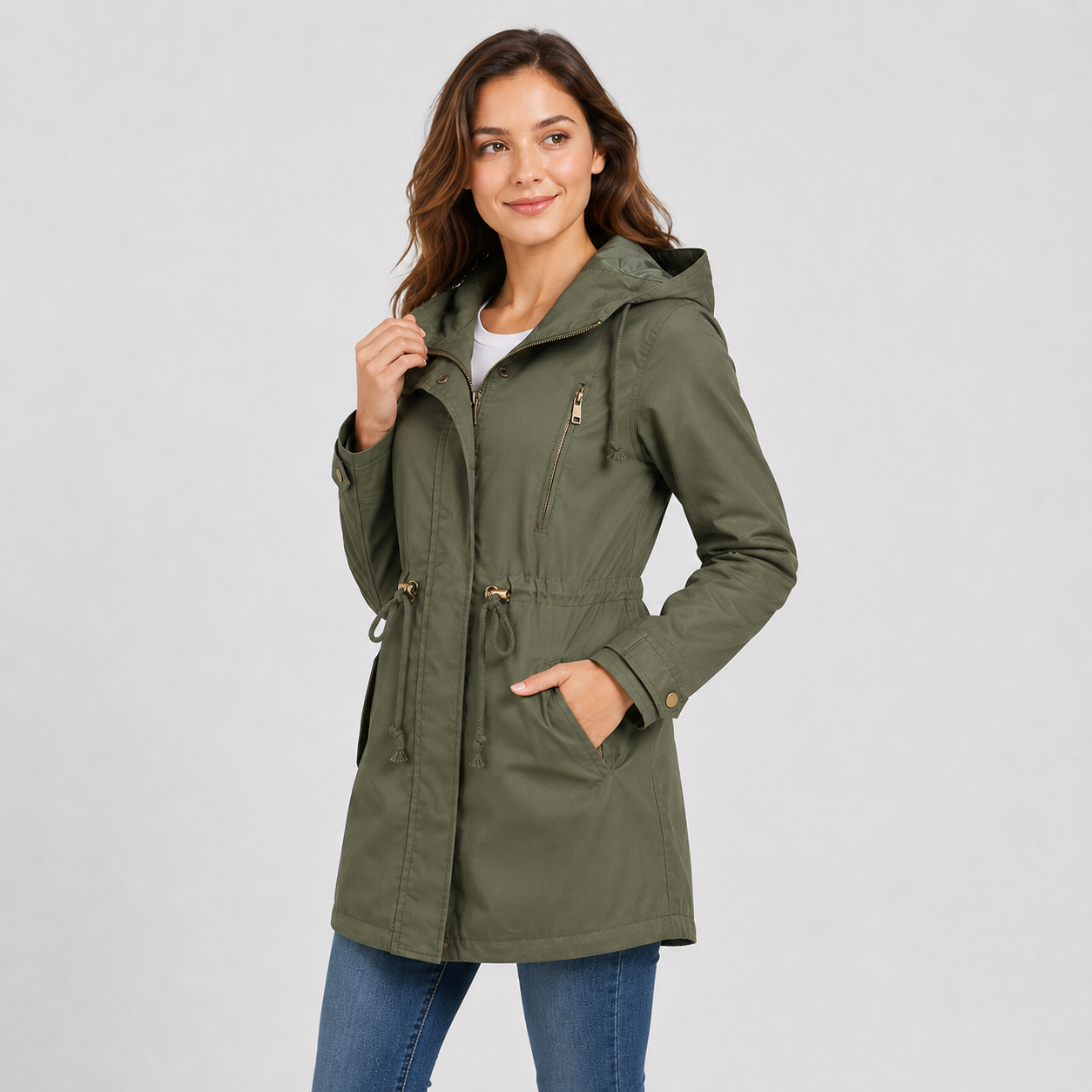 Montviro | Women’s Lightweight Hooded Windbreaker – Cotton Blend Jacket