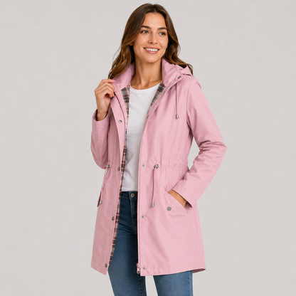 Montviro | Women's Plus Size Jacket Lightweight Hooded Cinched Waist