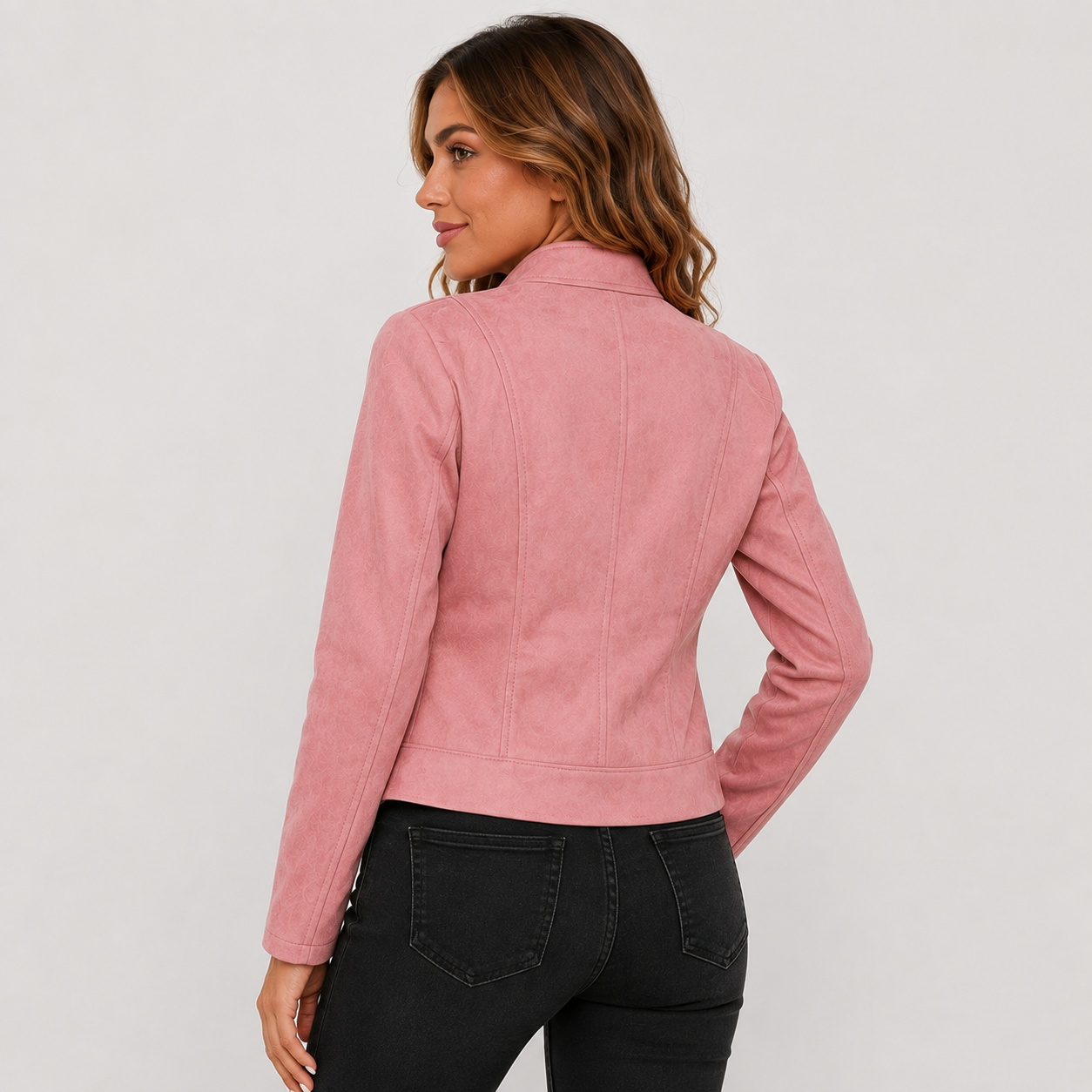 Montviro | Women’s Biker Jacket – Stand Collar Plus Size
