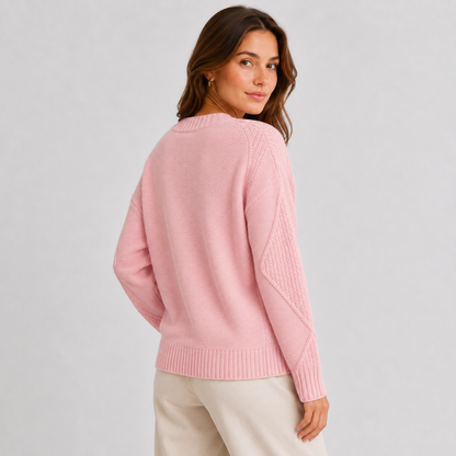 Montviro | Women’s Cardigan Cable Knit Button Front V-Neck Sweater