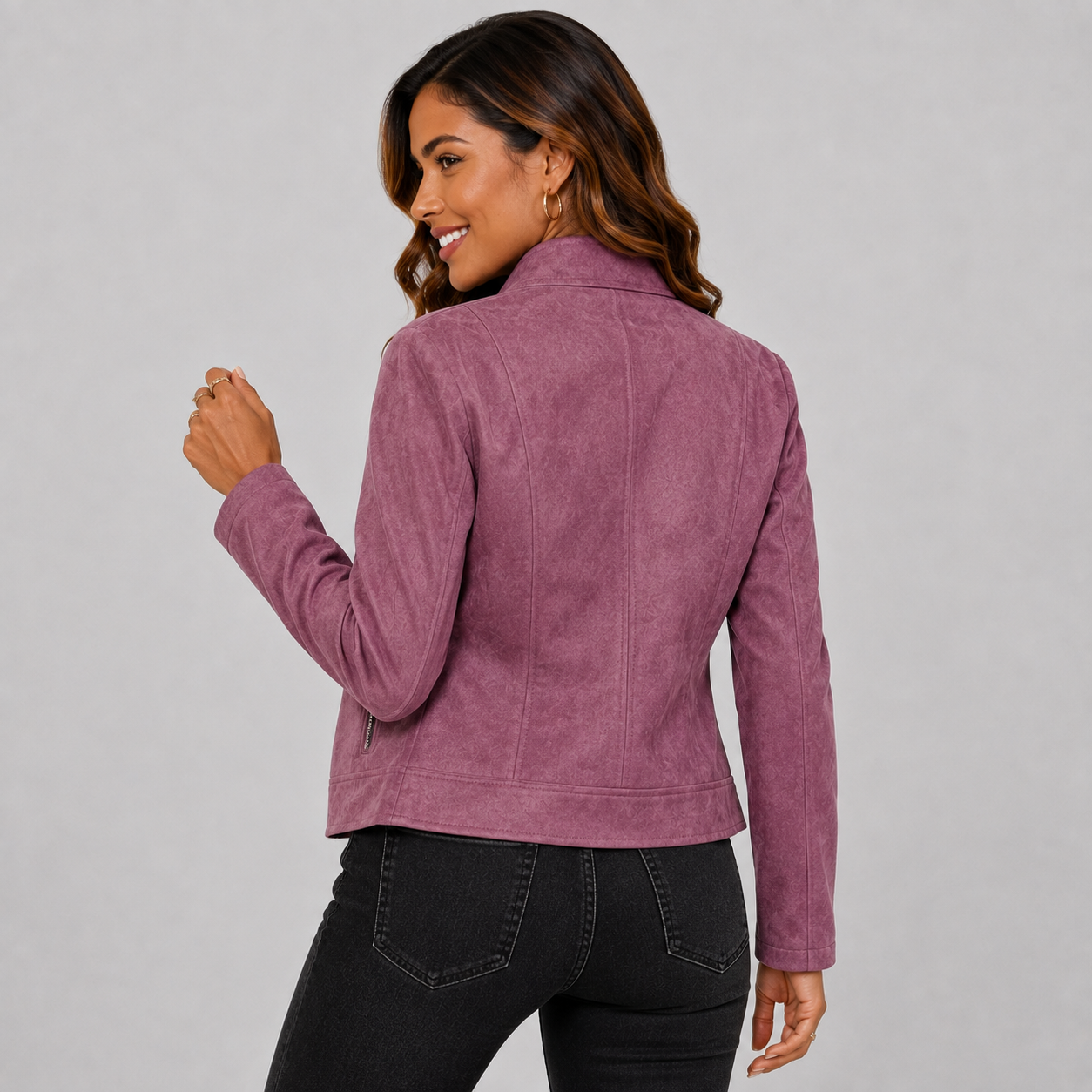 Montviro | Women’s Biker Jacket – Stand Collar Plus Size
