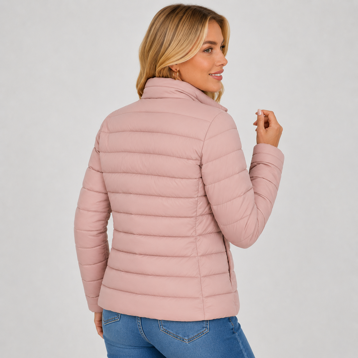 Montviro | Women's Lightweight Puffer Jacket - Warm High Neck Zip Front