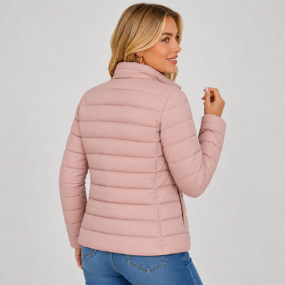Montviro | Women's Lightweight Puffer Jacket - Warm High Neck Zip Front