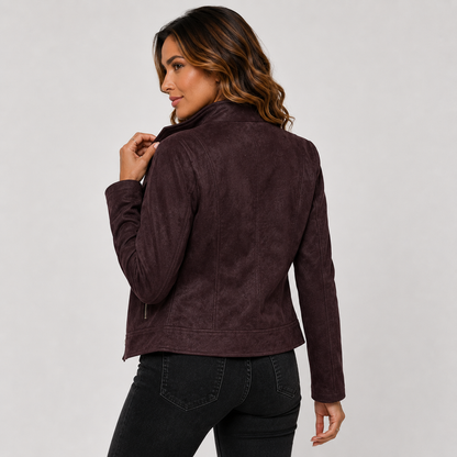 Montviro | Women’s Biker Jacket – Stand Collar Plus Size