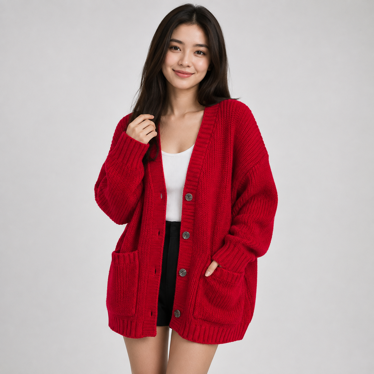 Montviro | Women’s Cardigan V-Neck Knit Single Button Classic Fit