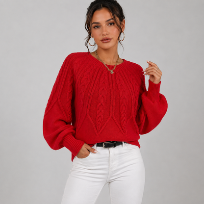 Montviro | Women's Plus Size Sweater – High Stretch Knit Fall Winter Pullover