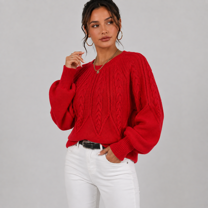 Montviro | Women's Plus Size Sweater – High Stretch Knit Fall Winter Pullover