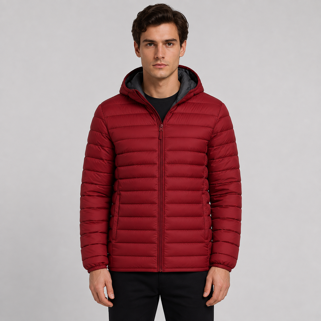 Montviro | Men's Quilted Hooded Jacket - Warm Winter Full Zip