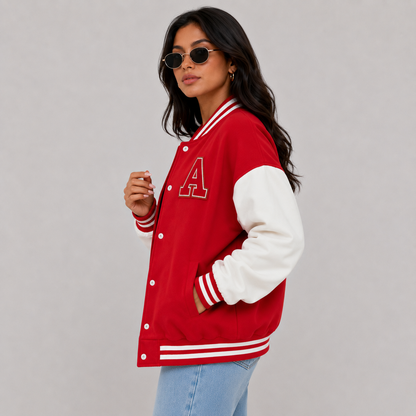 Montviro | Women's Varsity Jacket Long Sleeve Letter Graphic Fall Jacket