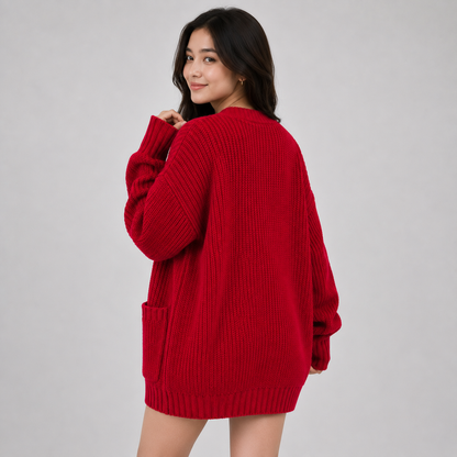 Montviro | Women’s Cardigan V-Neck Knit Single Button Classic Fit
