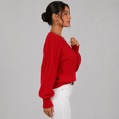 Montviro | Women's Plus Size Sweater – High Stretch Knit Fall Winter Pullover