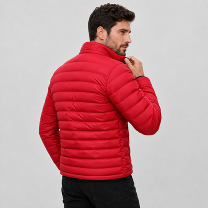 Montviro | Men's Quilted Jacket Warm Stand Collar Casual Zip Coat