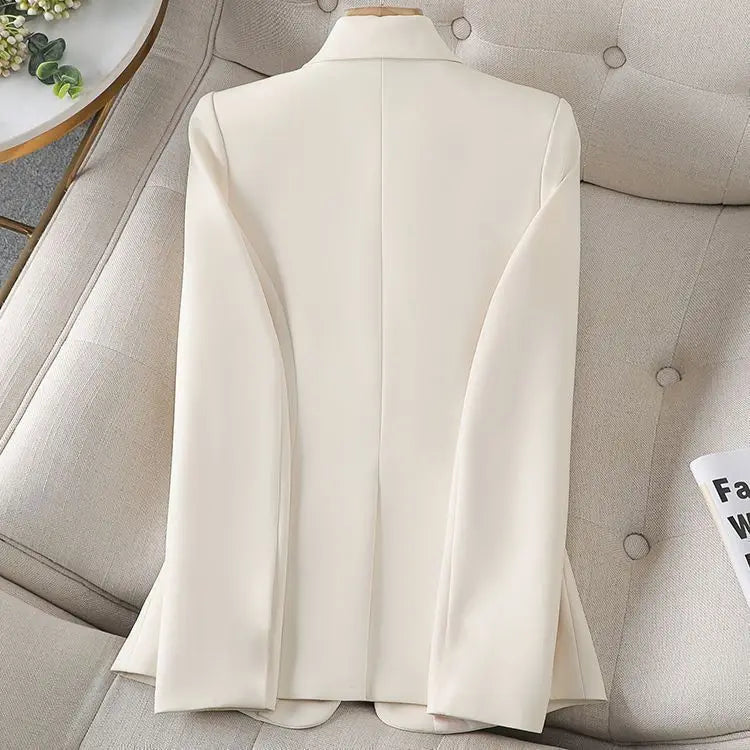 Spring New Style Coffee Color Korean Version Casual Slim Fit Small Suit Jacket Versatile Short Length Long Sleeve Women's