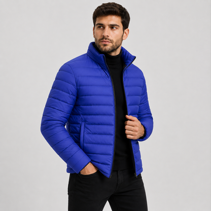 Montviro | Men's Quilted Jacket Warm Stand Collar Casual Zip Coat