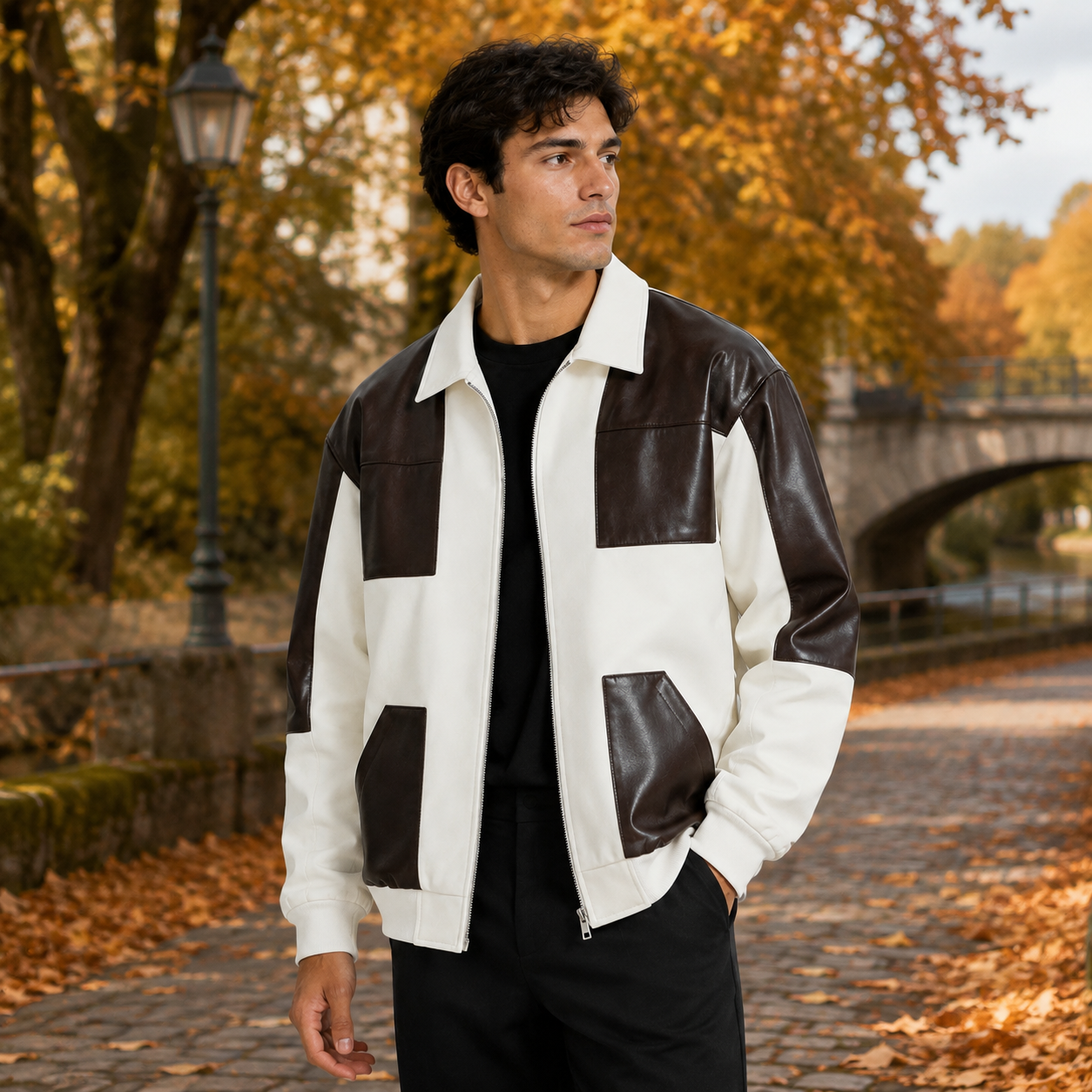 Montviro | Men’s Bomber Jacket Lightweight Zip-Up Color Block