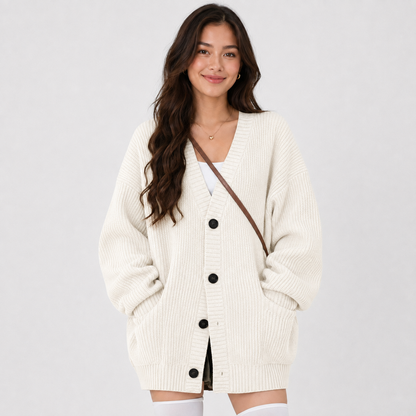 Montviro | Women’s Cardigan V-Neck Knit Single Button Classic Fit