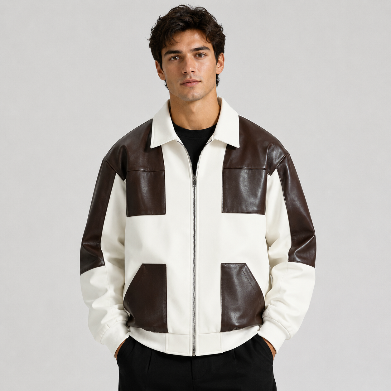 Montviro | Men’s Bomber Jacket Lightweight Zip-Up Color Block