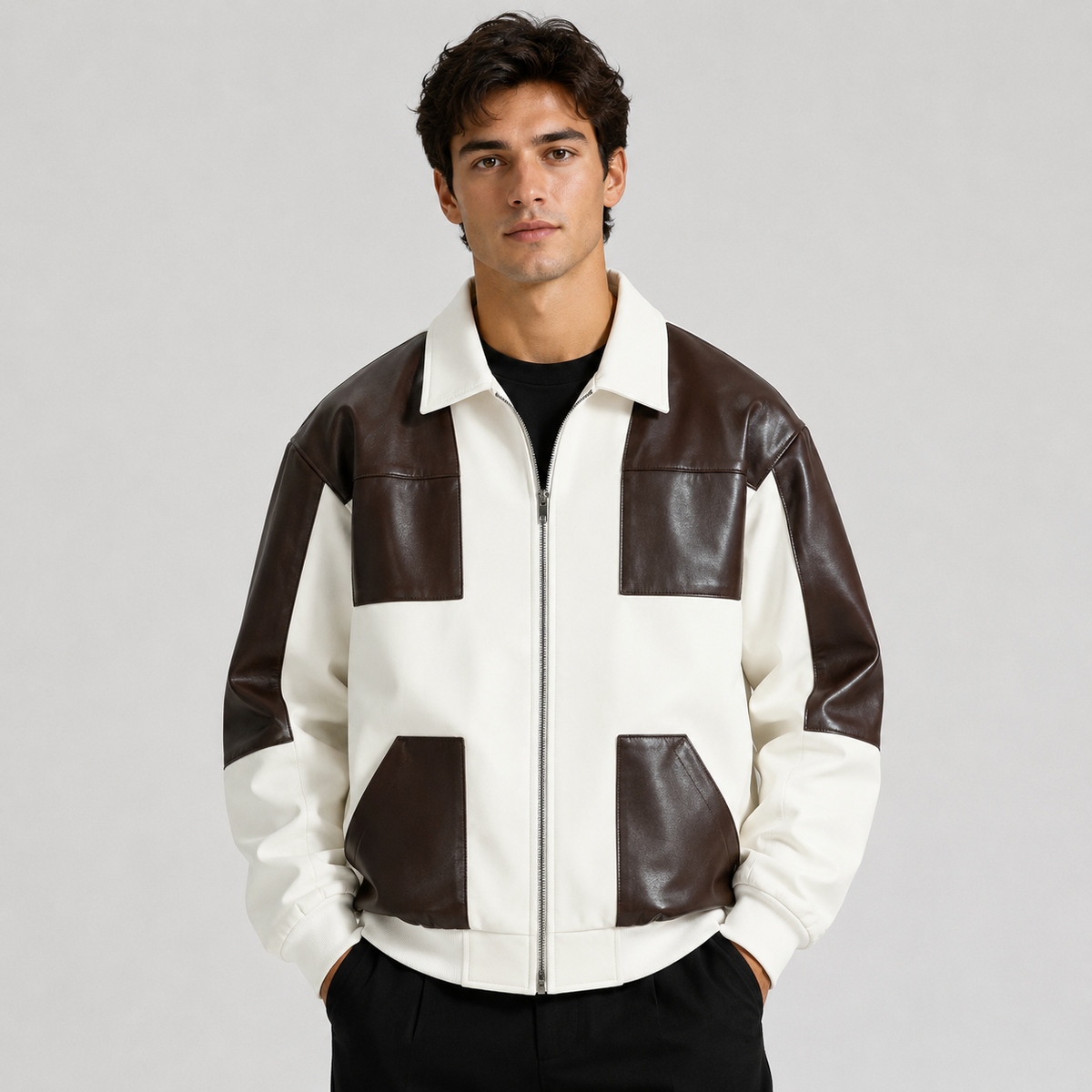Montviro | Men’s Bomber Jacket Lightweight Zip-Up Color Block