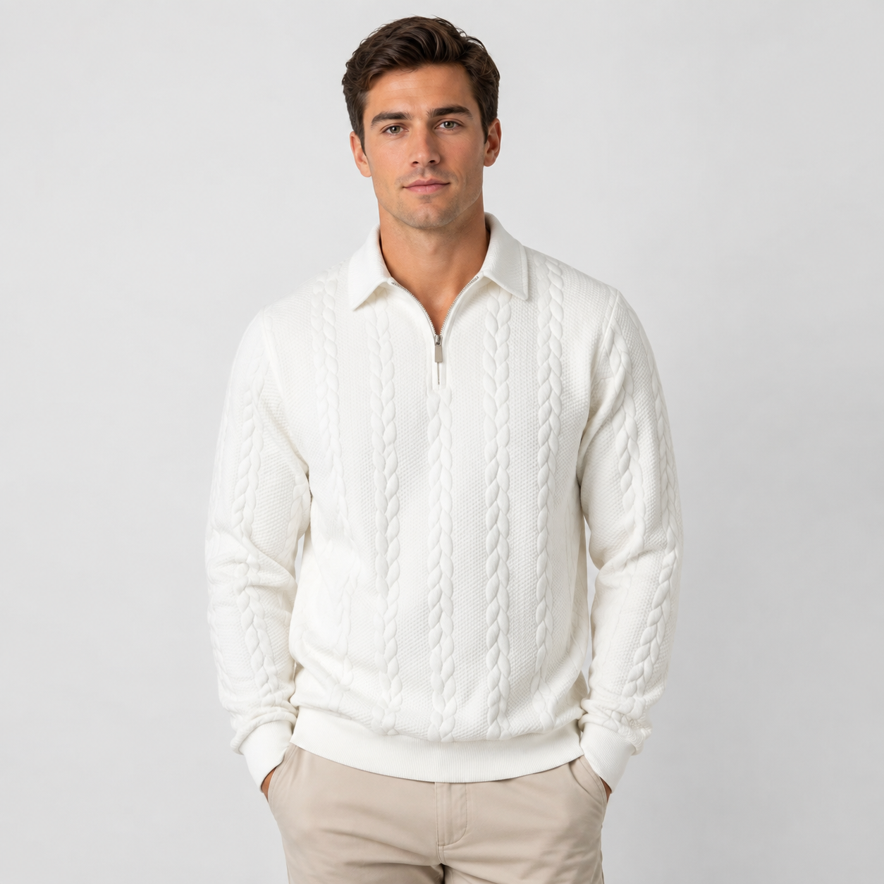Montviro | Men's Quarter-Zip Sweater – Knit Pullover for Fall & Winter