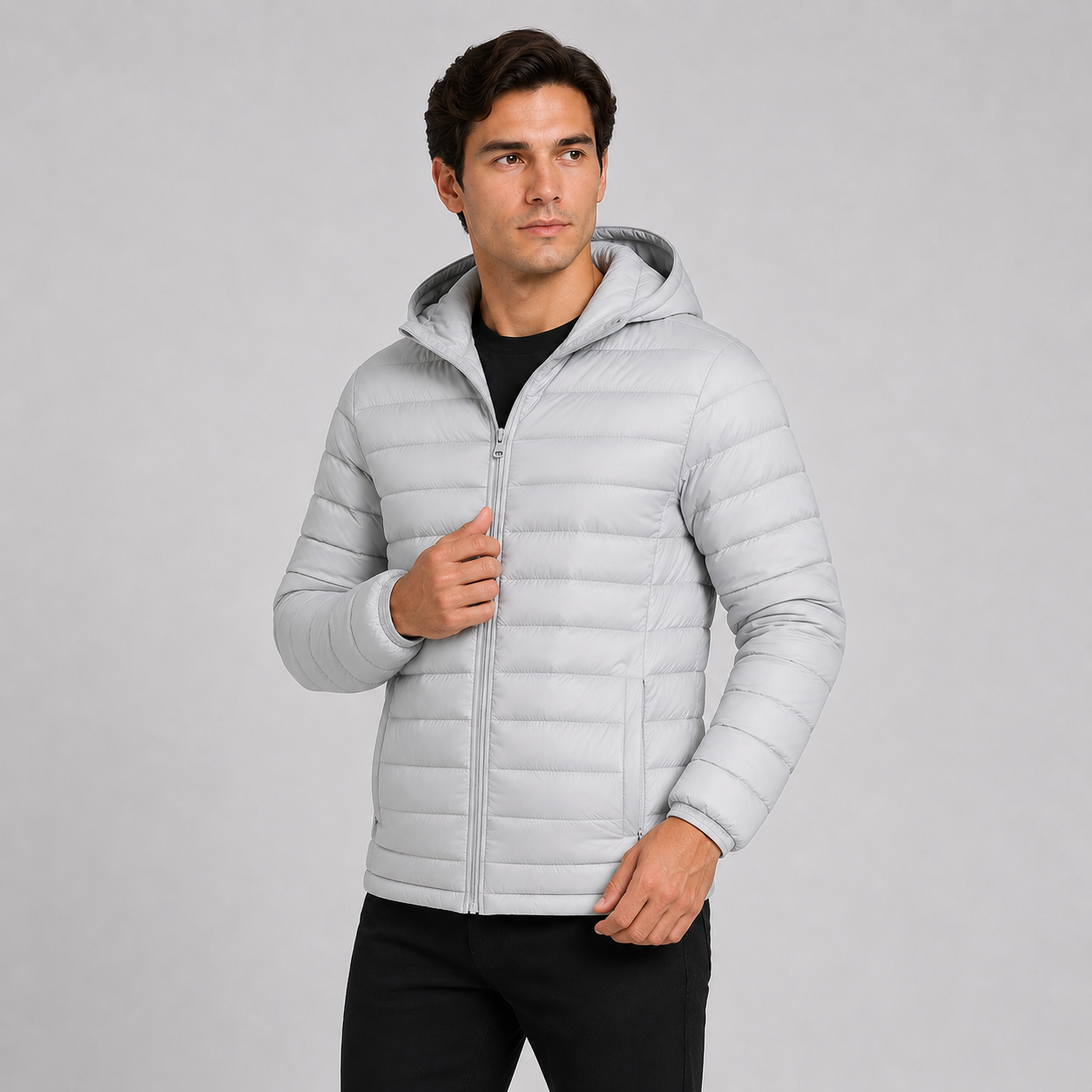 Montviro | Men's Quilted Hooded Jacket - Warm Winter Full Zip