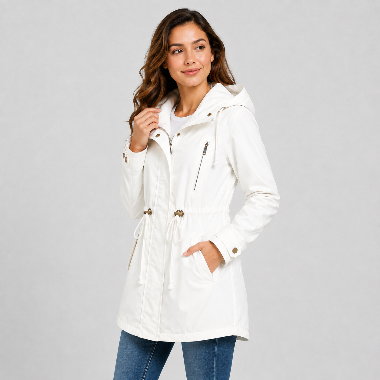 Montviro | Women’s Lightweight Hooded Windbreaker – Cotton Blend Jacket