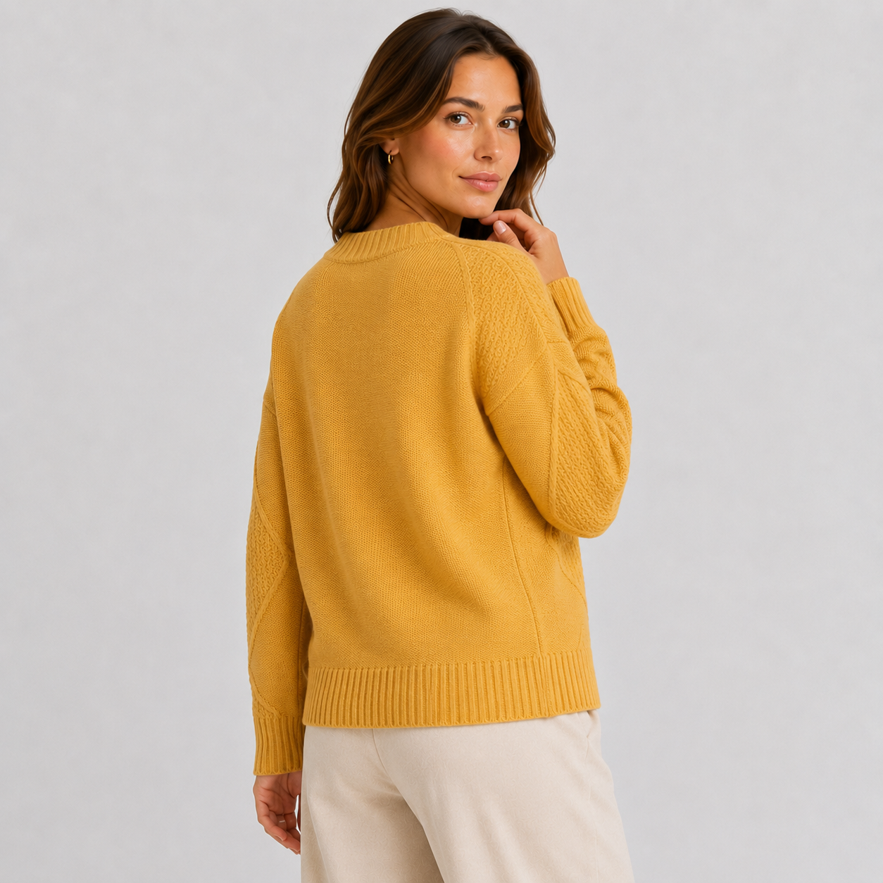 Montviro | Women’s Cardigan Cable Knit Button Front V-Neck Sweater