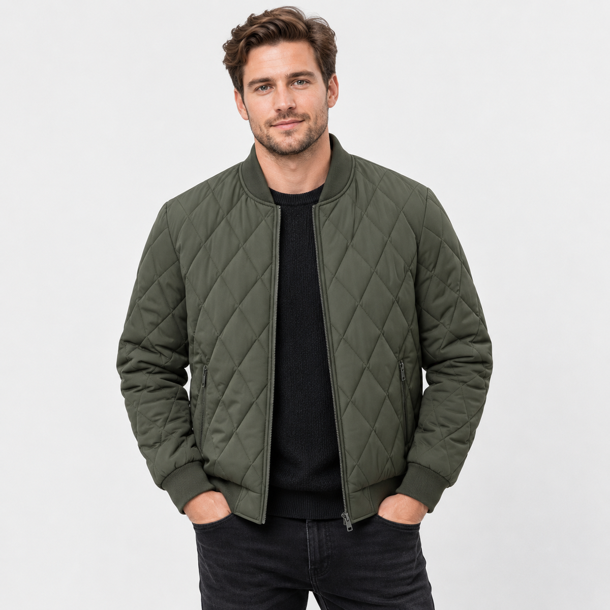 Montviro | Men's Stand Collar Jacket - Zip-Up Fall Winter Outerwear