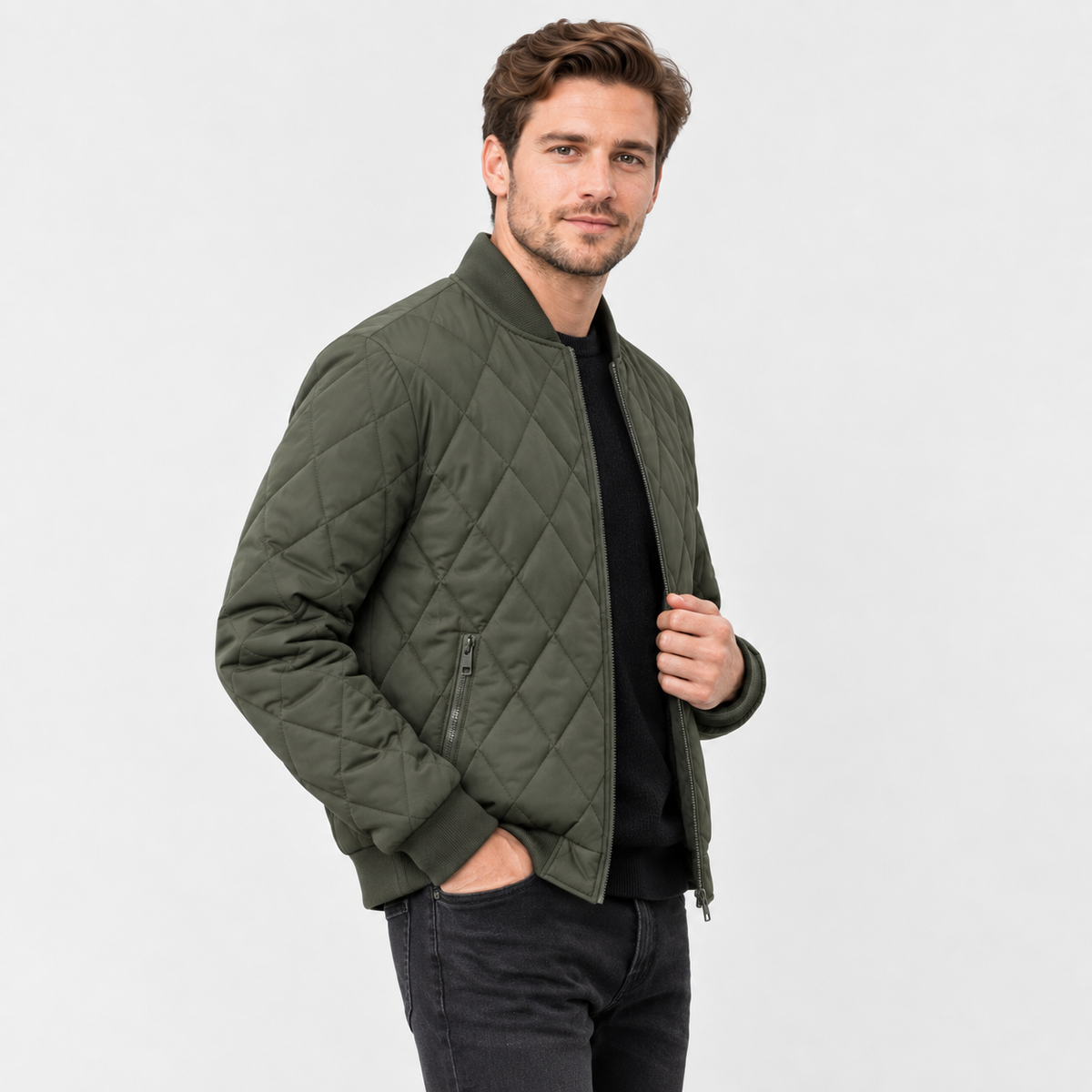 Montviro | Men's Stand Collar Jacket - Zip-Up Fall Winter Outerwear