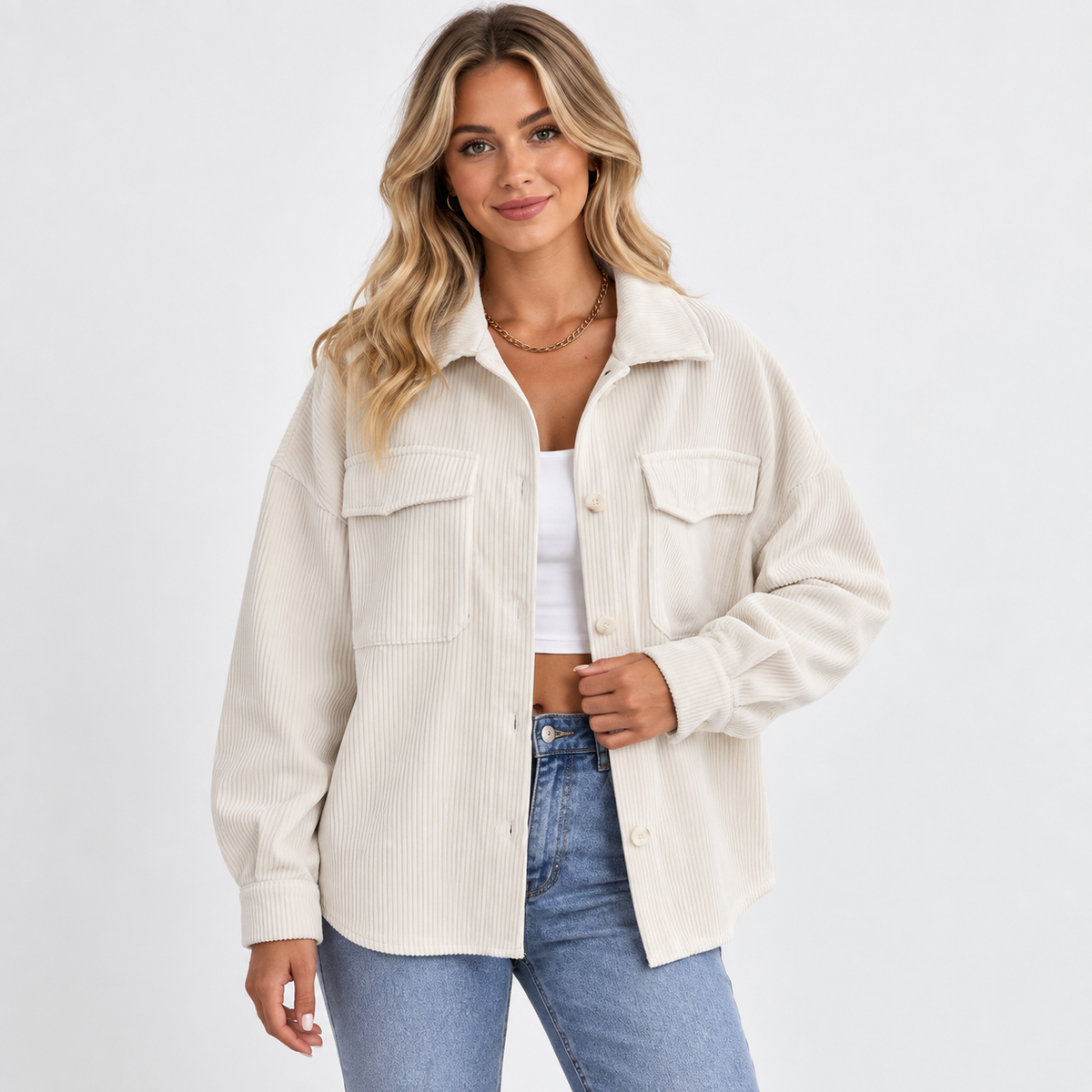 Montviro | Women's Lapel Jacket - Single Breasted Loose Fit Style