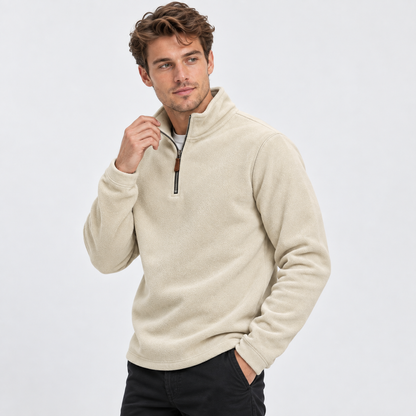 Montviro | Men's Half-Zip Pullover - Solid Color Sweatshirt