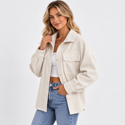 Montviro | Women's Lapel Jacket - Single Breasted Loose Fit Style