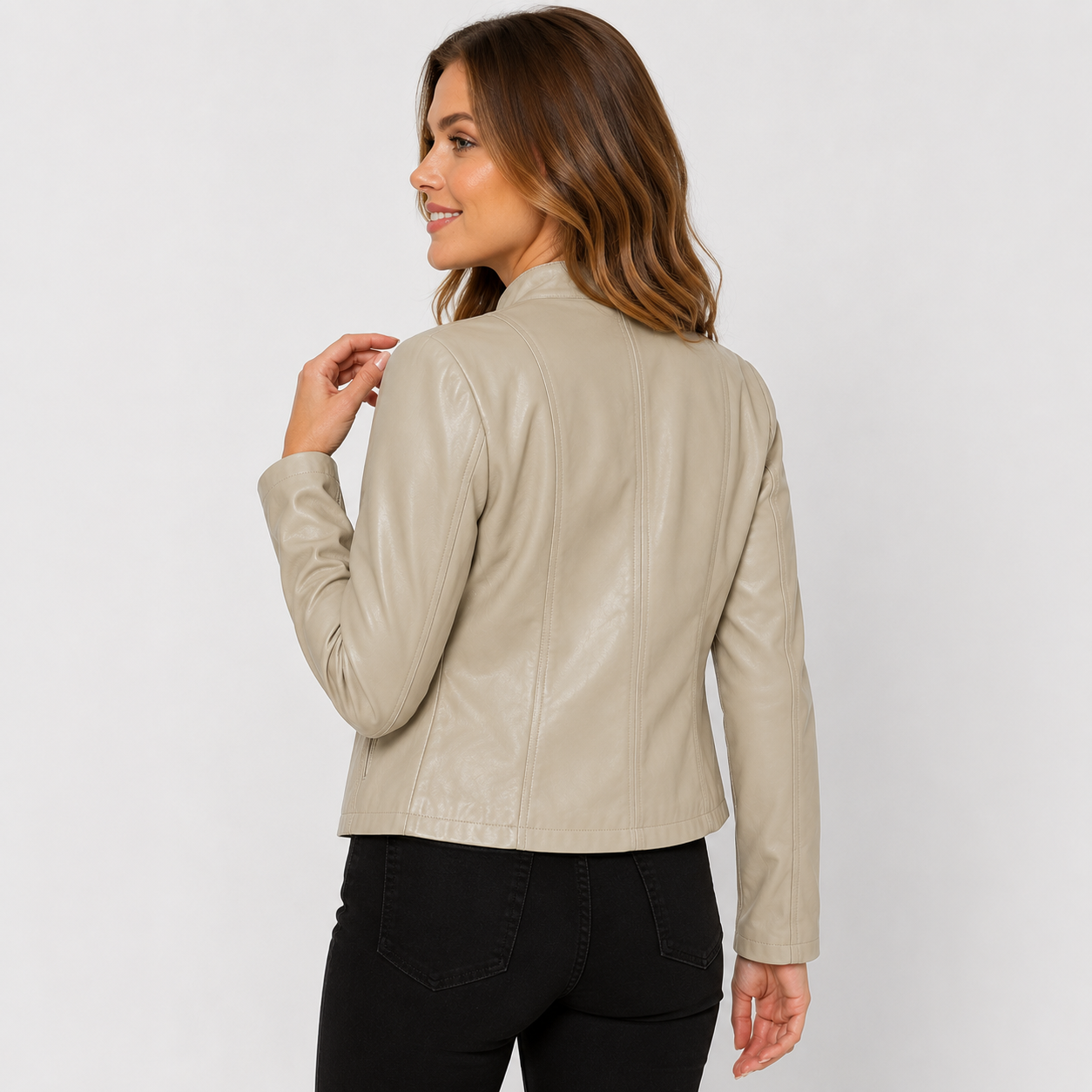 Montviro | Women's Leather Jacket - Full Zip Elegant Style