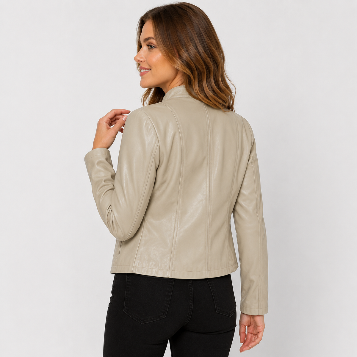 Montviro | Women's Leather Jacket - Full Zip Elegant Style