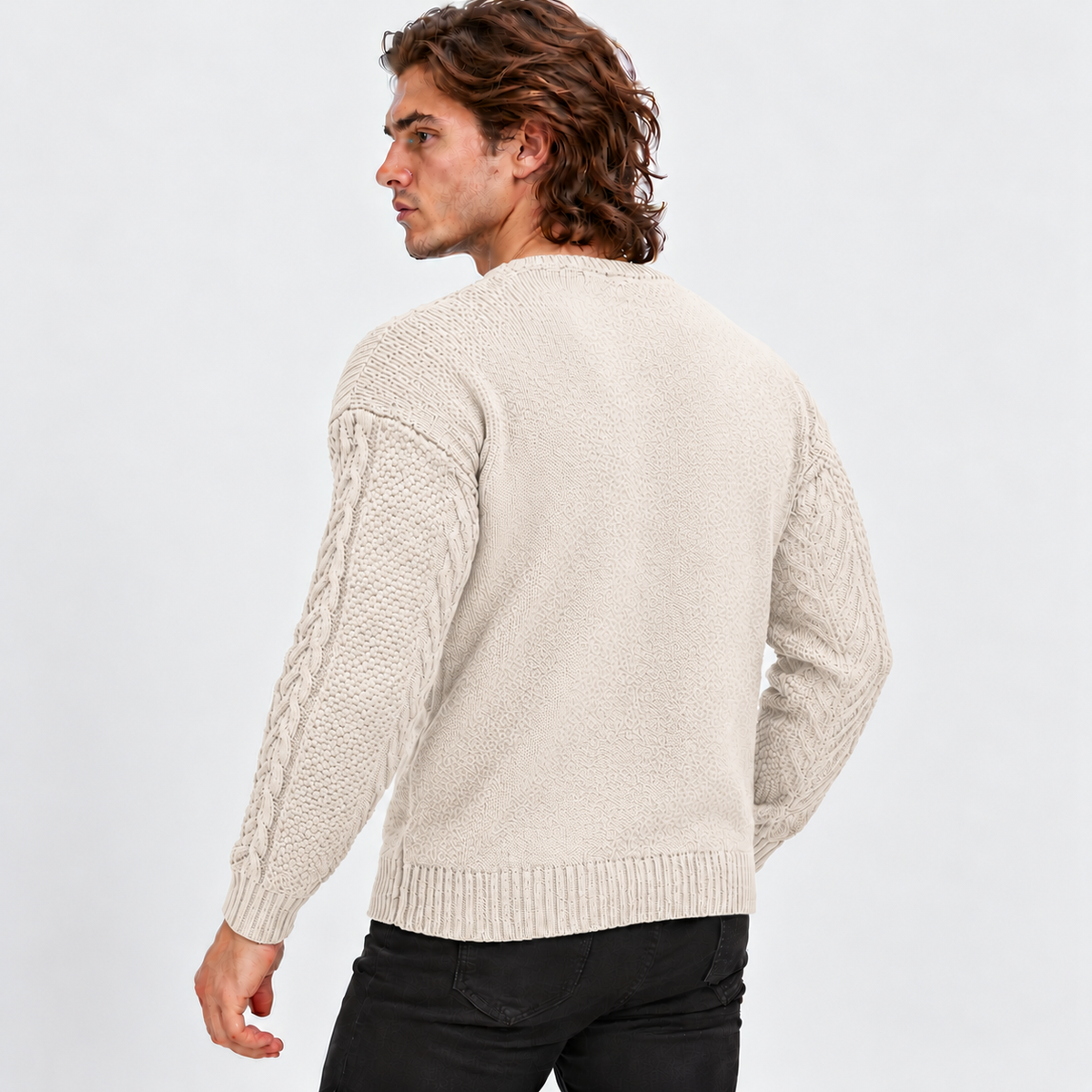 Montviro | Men's Knit Sweater Crew Neck Soft Pullover Fall Winter Top