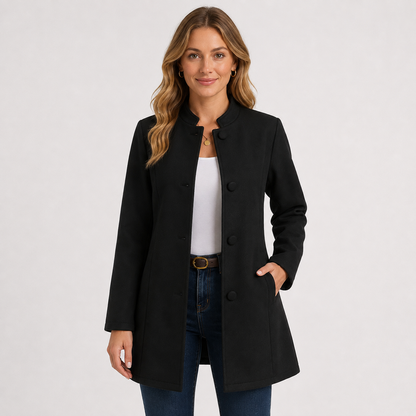 Montviro | Women's Stand Collar Jacket - Button-Up Fall Winter Style