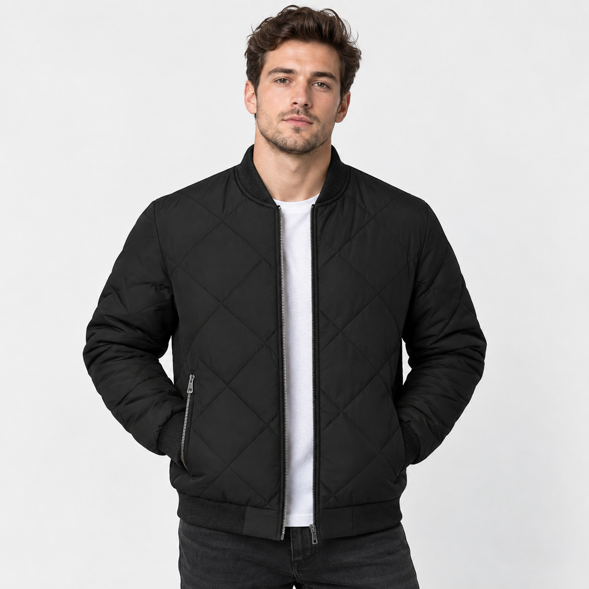 Montviro | Men's Stand Collar Winter Jacket - Lined Zip Front