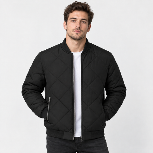 Montviro | Men's Stand Collar Winter Jacket - Lined Zip Front