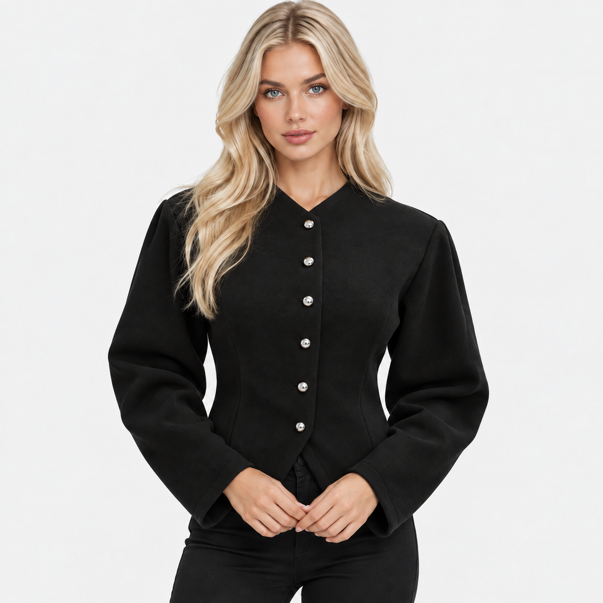 Montviro | Women’s Retro Jacket Lantern Sleeve Single Breasted Outerwear
