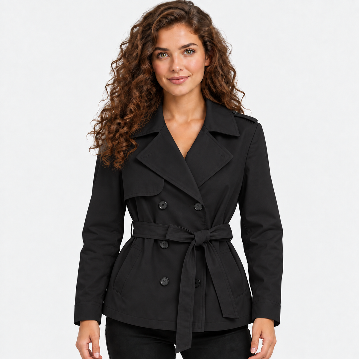 Montviro | Women’s Trench Coat Belted Waist Lapel Outerwear