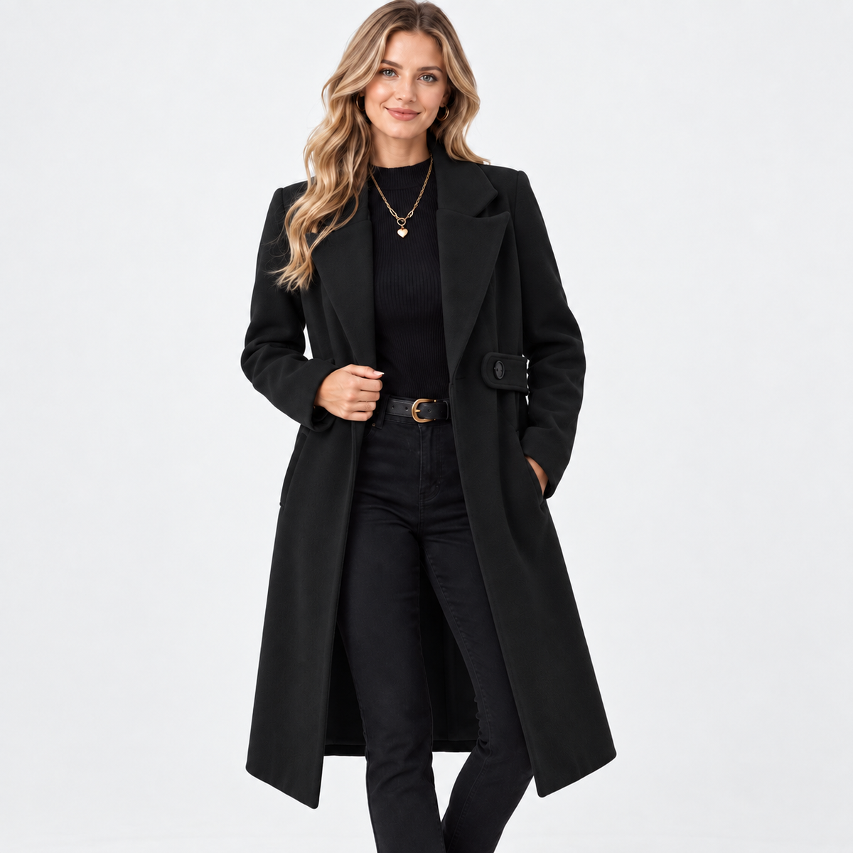 Montviro | Women's Belted Trench Coat - Long Elegant Outerwear