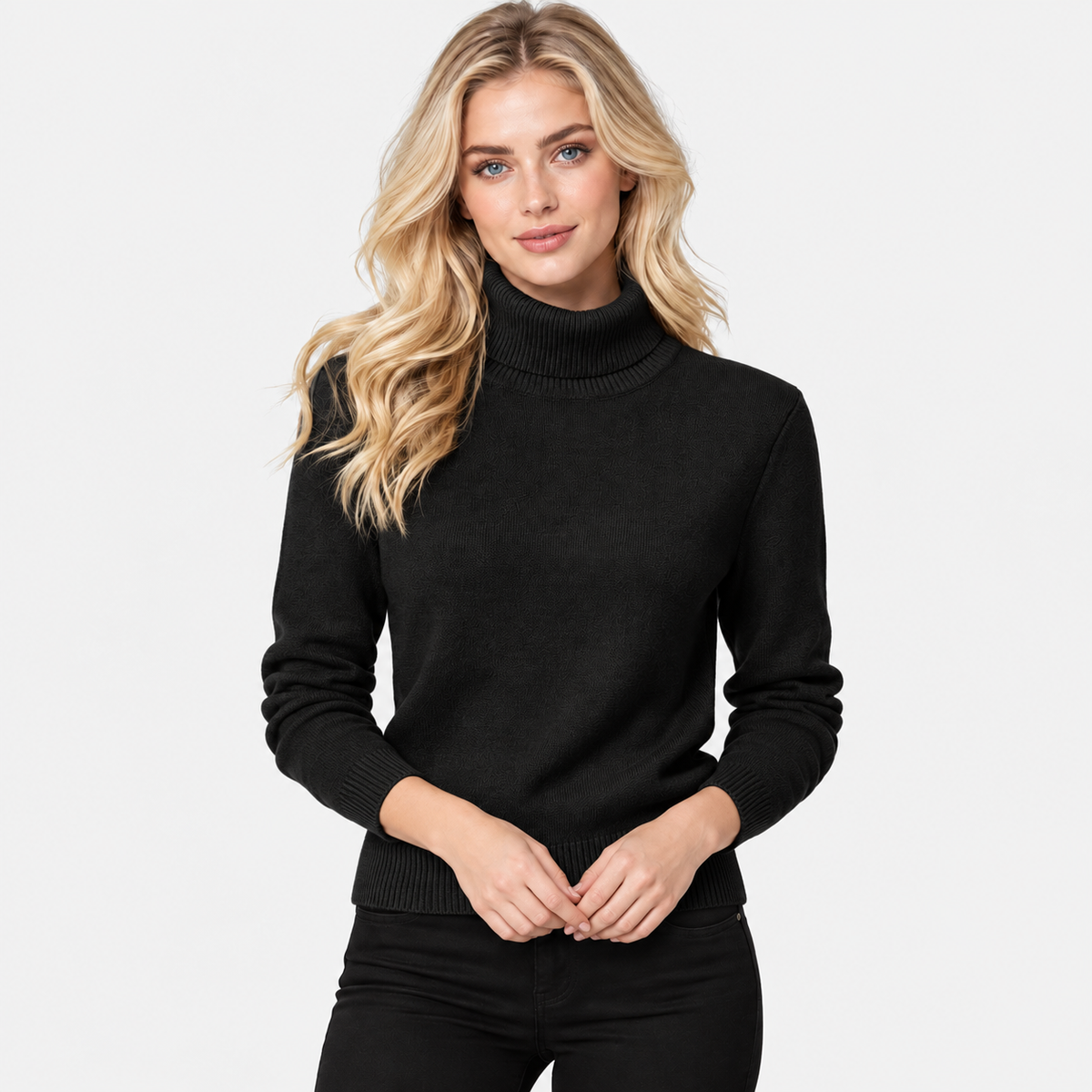 Montviro | Women's High Neck Knit Sweater with Stretch Fabric