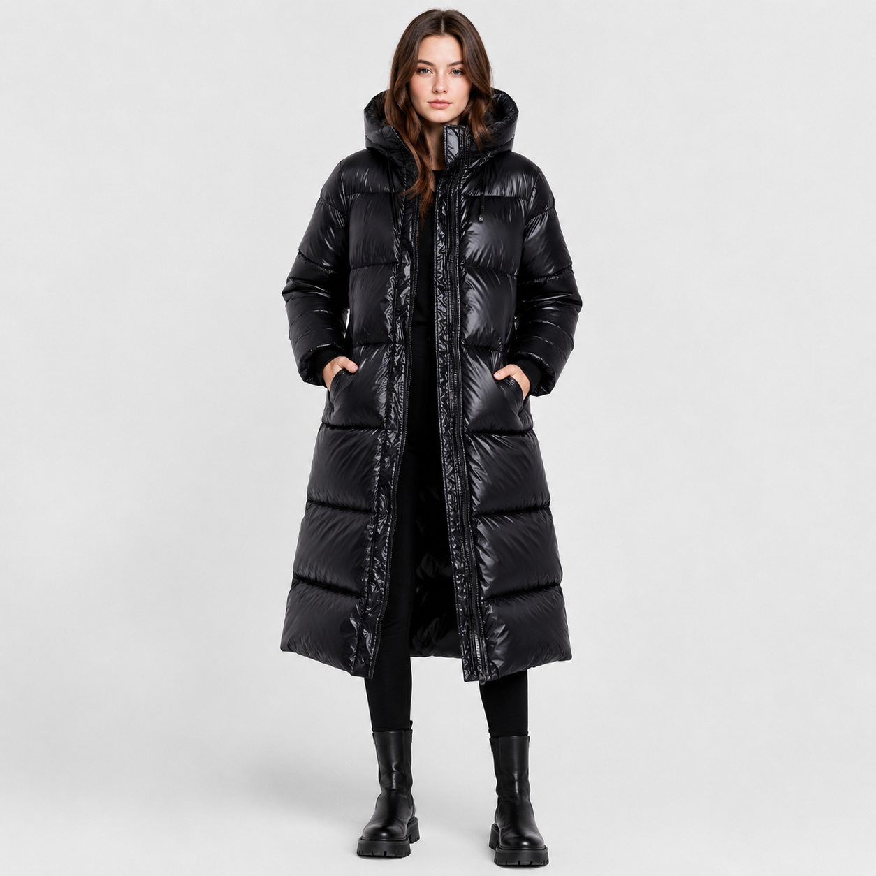Montviro | Women's Long Hooded Winter Coat - Thickened Zip-Up Style